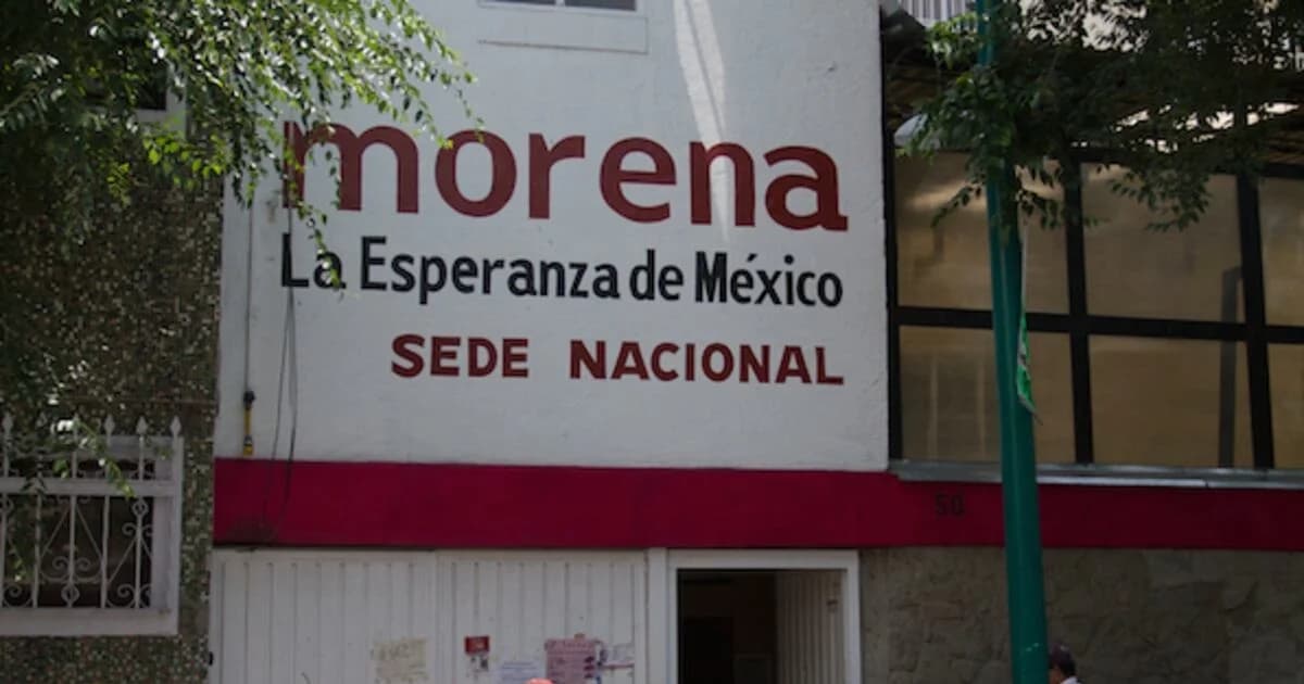 Fachada de la sede nacional de Morena en Ciudad de México