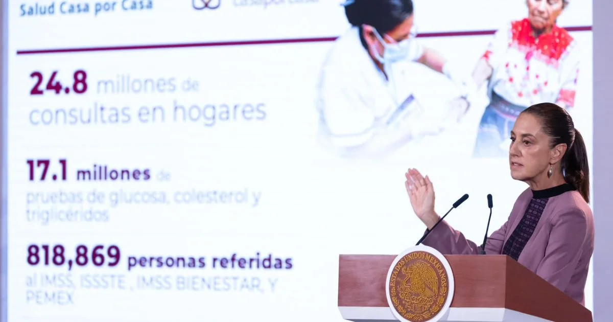 Claudia Sheinbaum presenta cifras del programa Salud Casa por Casa
