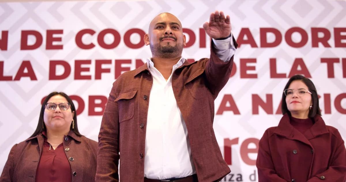 Acto de Morena para la presentación de un coordinador estatal en San Luis Potosí