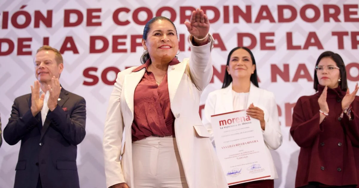 Acto de Morena para la presentación de una coordinadora estatal en Tlaxcala