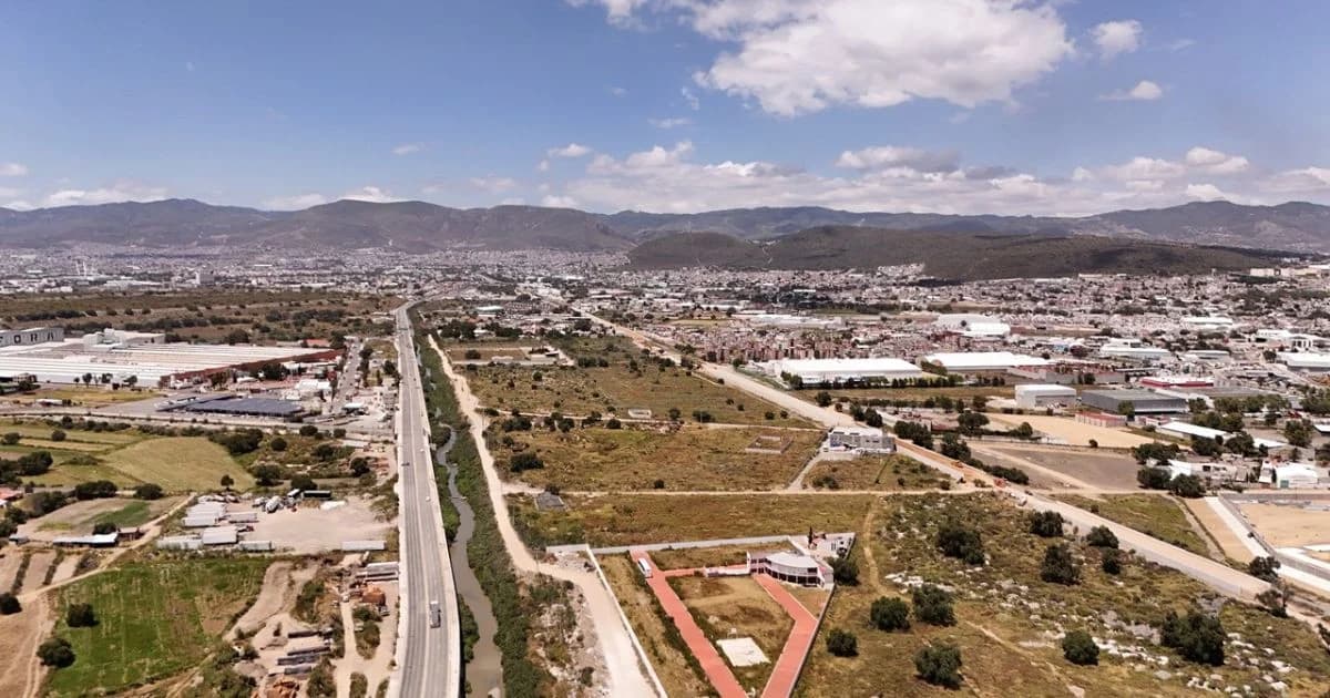 Vista aérea de la zona industrial vinculada con Reserva Zapotlán en Hidalgo