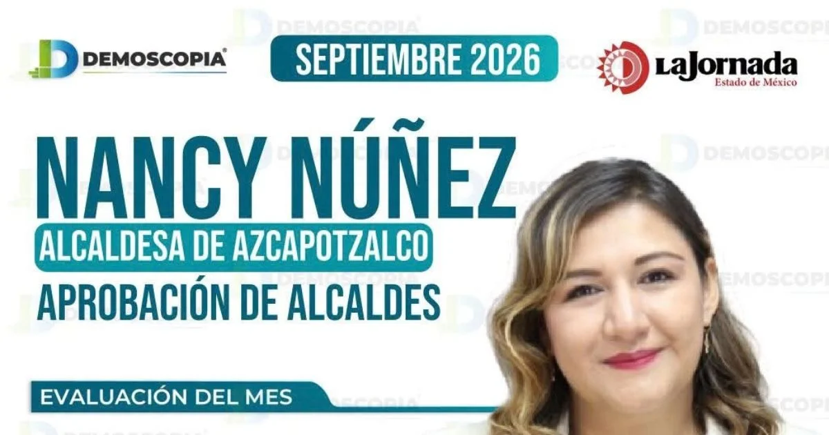 Gráfica de Demoscopia sobre Nancy Núñez con 60.2% de aprobación en septiembre de 2026