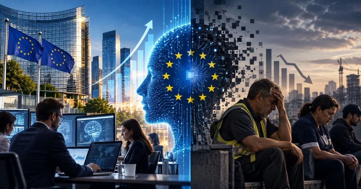 IA en Europa representada entre crecimiento económico y desigualdad laboral